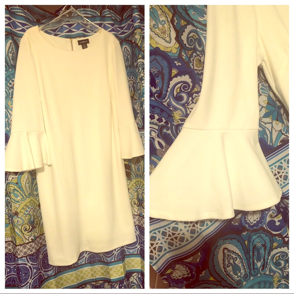 Liz Claiborne Midlength Off White Dress